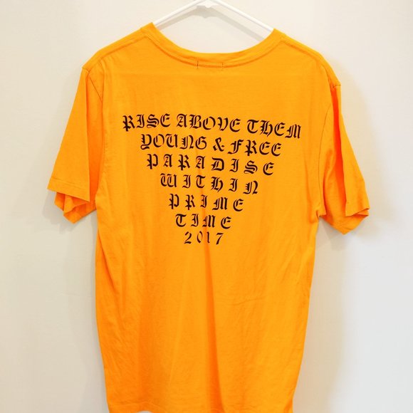 Mens Forever 21 Neon Orange Paradise T-Shirt - Picture 5 of 5